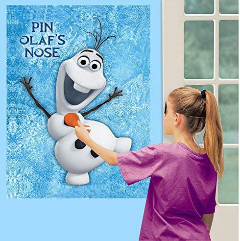 Eazyco Froze Party Supplies, Pin The Nose on Olaf, Froze Party Games, Large Poster 24PCS Nose Stickers for Frozen Theme Birthday Baby Shower Party Favors Decorations