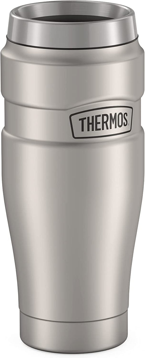 THERMOS Stainless King Vacuum-Insulated Travel Tumbler, 16 Ounce, Matte Steel