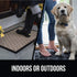 Gorilla Grip Durable Natural Rubber Door Mat, Waterproof, Low Profile, Heavy Duty Welcome Doormat for Indoor and Outdoor, Easy Clean, Rug Mats for Entry, Patio, Busy Areas, 17x29, Steel Chevron
