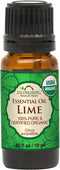 US Organic Lime Essential Oil - Certified Organic, Steam Distilled - W/ Euro droppers (More Size Variations Available) (10 ml / .33 fl oz)