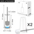 IXO Toilet Brush and Holder, 2 Pack Toilet Brush with 304 Stainless Steel Long Handle, Toilet Bowl Brush for Bathroom Toilet-Ergonomic, Elegant, Durable(Upgraded)