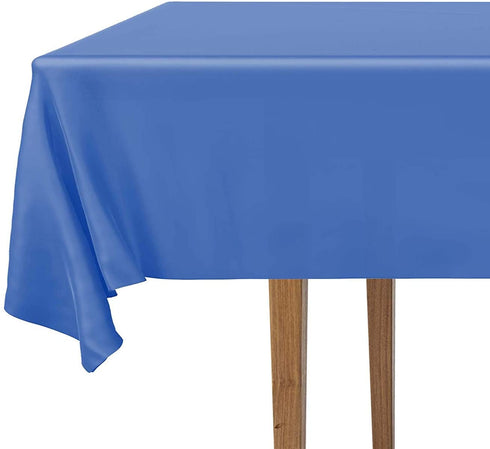 DecorRack 2 Rectangular Tablecloths -BPA- Free Plastic, 54 x 108 inch, Dining Table Cover Cloth Rectangle for Parties, Picnic, Camping and Outdoor, Disposable or Reusable in Blue (2 Pack)