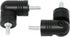 MERIVILLE Hinged Elbow Connector - Designed for Bay Window Curtain Rods or Corner Drapery Rods up to 1-inch Diameter, Black Finish, 2 Pcs