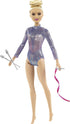 Barbie Rhythmic Gymnast Blonde Doll (12-in) with Colorful Metallic Leotard, 2 Clubs & Ribbon Accessory, Great Gift for Ages 3 Years Old & Up