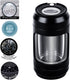 Storage Jar with Herb Grinder Led Light up, Herb Containers with 8x Magnifying Glass Jar Air Tight, Storage and Grinding in One Keep Herbs Dry and Fresh (Black)