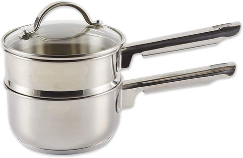 RSVP International 1-quart Induction Double Boiler, 2 Cups, Multi Color