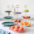 CofeLife 3 Tier Ceramic Cupcake Stand Elegant Cake Stand - Dessert Stand Display - 3 Tier Serving Tray for Tea Party, Wedding and Birthday (Pink Gold)