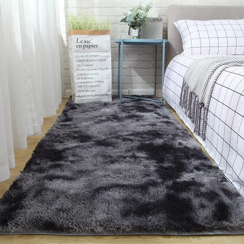 wxnzsl Fluffy Area Rugs for Bedroom, 3x5 feet Fuzzy Faux Fur Rug Living Room Carpets,Soft Furry Rugs for Kids /Baby/Girls Room and Nursery - Dark Gray