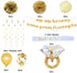 MEYSIMOON Bachelorette Party Decorations Kit Bridal Shower Supplies Gold Kit Ring Balloons,Gold Glitter Sip Sip Banner,Swirl,Paper Pom Poms,Bride to Be Sash for Hens Party Decoration