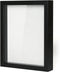 Muzilife 8x10 Shadow Box Picture Frame with Linen Board - Deep Wood & Glass Display Case Ready to Hang Memory Box Baby Sports Memorabilia, Pins, Awards, Medals, Wedding, Tickets and Photos (Black)