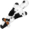 Best Pet Supplies 2-in-1 Stuffless Squeaky Dog Toys with SoftFabric for Small, Medium, and Large Pets, No Stuffing for Indoor Play, Supports Active Biting and Play - Cow, Small