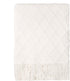 TOUCHAT Knitted Throw Blankets for Couch, Sofa and Bed, Lightweight Soft Knit Blanket with Tassel, Decorative Cozy Farmhouse Throw Blankets for Women and Man (50"x60", Cream White-D)