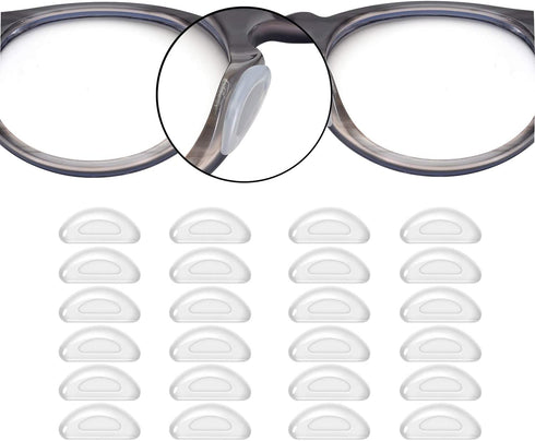 SMARTTOP 1.0mm Eyeglass Nose Pads 12 Pairs Stick On Silicone Anti-Slip Adhesive Nose Pads Cushions for Eyeglasses Sunglasses Thin Nose Pads (Clear)