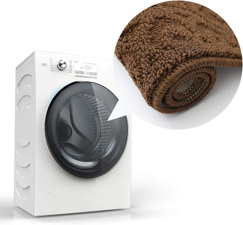 COSY HOMEER 27X18 Inch Anti Fatigue Kitchen Rug Mats are Made of 100% Polypropylene Half Round Rug Cushion Specialized in Anti Slippery and Machine Washable,Brown(3 pcs)