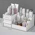 skin care organizer,Makeup Desk Organizer With Drawers,Countertop Organizer for Cosmetics,Vanity brush with Holder for Lipstick, Brushes, Eyeshadow, and Jewelry Desktop Finishing Dresser (White)