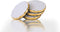 GMRS Home White Marble Handmade Coaster-Set of 4 (Round) with Gold Foiling