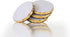 GMRS Home White Marble Handmade Coaster-Set of 4 (Round) with Gold Foiling