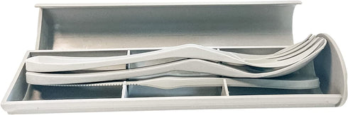 Knork Eco Astrik Plant Based Travel Set, 4 Piece (Eco Fork Knife Spoon With Carry Case, Gray