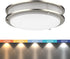 LED Flush Mount Ceiling Light | Dimmable | Brushed Nickel | Double Ring | Round (10 inches, Adjustable Light Color)