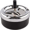 Round Push Down Stainless Steel Modern Tabletop Cigarette Ashtray with Spinning Tray, Cigarette Ashtray for Indoor or Outdoor Use, Ash Holder for Smokers, Desktop Smoking Ash Tray for Home Office