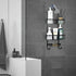 Sanduby Hanging Shower Caddy Basket, Aluminum Rustproof Shower Racks over Shower Head, Detachable Lightweight Shower Organizer Hanging Shower Storage Rack with Soap Dish, Black, 11.8" x 4.7" x 25.2"