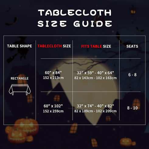 Softalker Halloween Rectangle Tablecloth, Waterproof Washable Checkered Halloween Themed Orange Pumpkin Bats Polyester Table Cloth for Party Decoration & Horror Movie Nights 60 x 84 inch