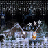 LJX Christmas Lights Outdoor Decorations Icicle Lights 32.8Ft 400LED 8 Modes Connectable Christmas String Lights for Holiday Christmas Wedding Party House Garden Bedroom Indoor Decoration Cold White