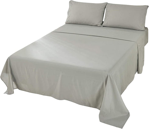 AKK Light Grey Twin Size Sheet Sets 14" Deep Pocket, Ultra Soft Brushed Microfiber Bedding Sheets Set of 3, Wrinkle Free Durable