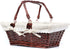 Wicker Basket Gift Baskets Empty Rectangular Willow Woven Picnic Basket Cheap Easter Candy Basket Large Storage Basket Wine Basket with Handle Egg Gathering Wedding Basket (Brown)