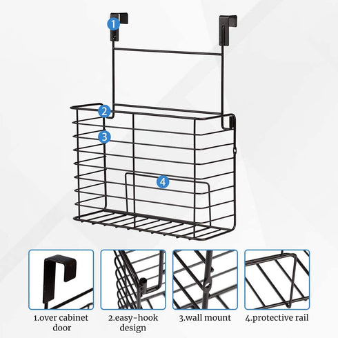 TreeLen 2PK- Kitchen Cabinet Organizer for Cutting Boards Over The Cabinet Organizer Wall Door Mount Foil Holders Rack for Kitchen Bathroom Pantry-Bronze ¦