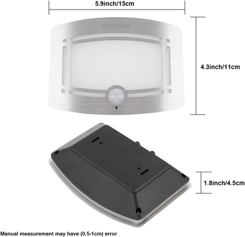 SUNNIOR Wall Lamp Motion Sensor Battery Operated Wall Sconce Dimmable Modern Wall Light for Indoor Hallway Stairway Home Theater