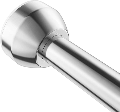 TEECK Shower Curtain Rod, 26-39 inch Adjustable Tension Spring, Shower Curtain Rod Tension, Premium Stainless Steel, Anti-Slip, No Drilling, No Rust, for Bathroom, Silver