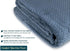 PAVILIA Waffle Textured Fleece Throw Blanket for Couch Sofa, Dusty Slate Light Blue | Soft Plush Velvet Flannel Blanket for Living Room | Fuzzy Lightweight Microfiber Throw for All Seasons, 50 x 60