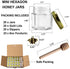 Adabocute 1.5 oz 20 pack Hexagon Mini Glass Honey Jars with Wood Dipper, Gold Lid, Bee Pendants - Perfect for Baby Shower, Wedding Favors, Party Favors