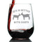 Life is Better With Goats - Goat Stemless Wine Glass - Cute Funny Farm Animal Themed Decor and Gifts - Large 17 Oz