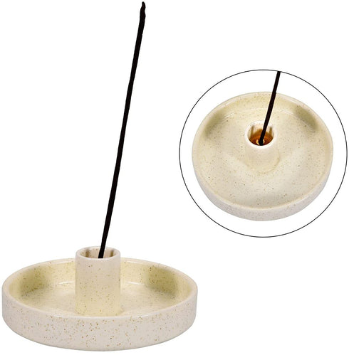 Palo Santo Holder, Ceramic Incense Burner for Palo Santo Wood or Scented Incense Stick, Beige