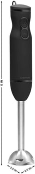 Chefman Immersion Stick Hand Blender Powerful Electric Ice Crushing 2-Speed Control Handheld Food Mixer, Purees, Smoothies, Shakes, Sauces and Soups, Black