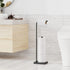 Toilet Paper Holder Stand, Veckle Free Standing Toilet Paper Holder for Bathroom, Weighted Base Toilet Paper Stand Black, Toilet Paper Roll Holder Stand with Reserve