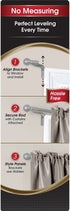 MAYTEX Easy Install Café Window Curtain Rod No Measuring Needed, 18"-48", with Decorative Round Finials, 18 inch - 48 inch, Brushed Nickel