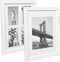 Hap Tim 11x14 Picture Frame Set of 2,Each White Wood Pattern Frame with 2 Mats,Display 8x10 or Four 4x6 Photos with Mat ,11x14 Picture Without Mat for Wall Display