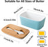 Porcelain Butter Dish with Knife & Wooden Lid, Candiicap Airtight Butter Keeper for Countertop, Large Butter Holder for East West Coast Butter(Matte Black)
