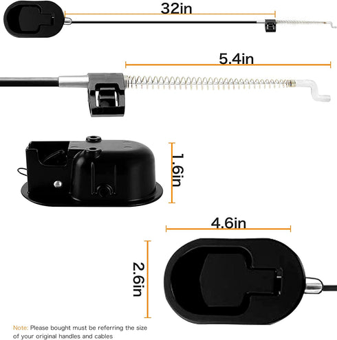 Oflywe 2 Sets Recliner Handle Replacement Parts Universal Black Metal Pull Recliner Handle with Cable for Major Sofa Recliner Brands Couch Style Pull Chair Release Handle