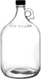 Dicunoy 1 Gallon Glass Jugs, Large Fermenting Jug with Handle and Cap, 128oz Watter Bottle with Seal Lid for Juice, Milk, Water, Vinegar, Olive Oil, Limoncello, Kitchen, Home Decoration, Change Jar