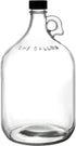 Dicunoy 1 Gallon Glass Jugs, Large Fermenting Jug with Handle and Cap, 128oz Watter Bottle with Seal Lid for Juice, Milk, Water, Vinegar, Olive Oil, Limoncello, Kitchen, Home Decoration, Change Jar