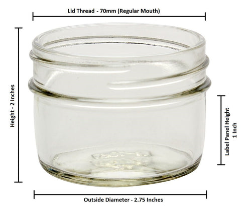 North Mountain Supply NMS-04-SV 4 Ounce Regular Mouth Mason Canning Jars - with Silver Metal Safety Button Lids - Case of 12