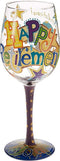 Lolita Happy Retirement Artisan Painted Wine Glass Gift