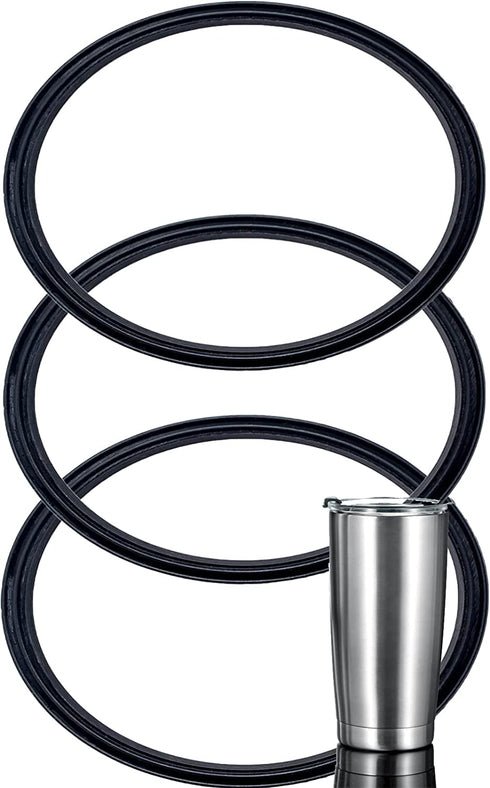 Pack of 3-20/10 oz Replacement Rubber Lid Ring, 3.3 Inch Diameter - Gasket Seals, Lid for Insulated Stainless Steel Tumblers, Cups Vacuum Effect, fit for Brands - Yeti, Ozark Trail, Beast, Black Lids