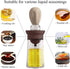 Sunnyac Oil Dispenser Bottle, 2 in 1 Oil Bottle with Silicone Measuring Basting Brush, 6oz Glass Condiment Bottles for Kitchen Cooking, BBQ, Baking, Pancake, Air Fryer, Marinating (Coffee)