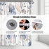 LORIE Blossoming Bluish Hibiscus Shower Curtain White Background Waterproof Fabric Bath Curtain Home Bathroom Bathtubs Decor