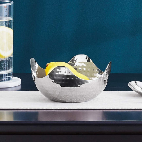 Elegance Hammered 6-Inch Stainless Steel Bowl, 6" x 6" x 3"